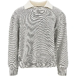 Striped wool sweater with collar