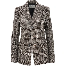 Houndstooth single-breasted jacket