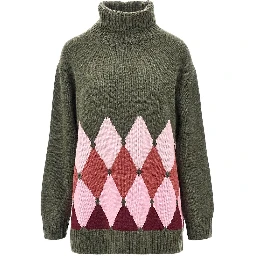 Lozenge cashmere turtleneck sweater