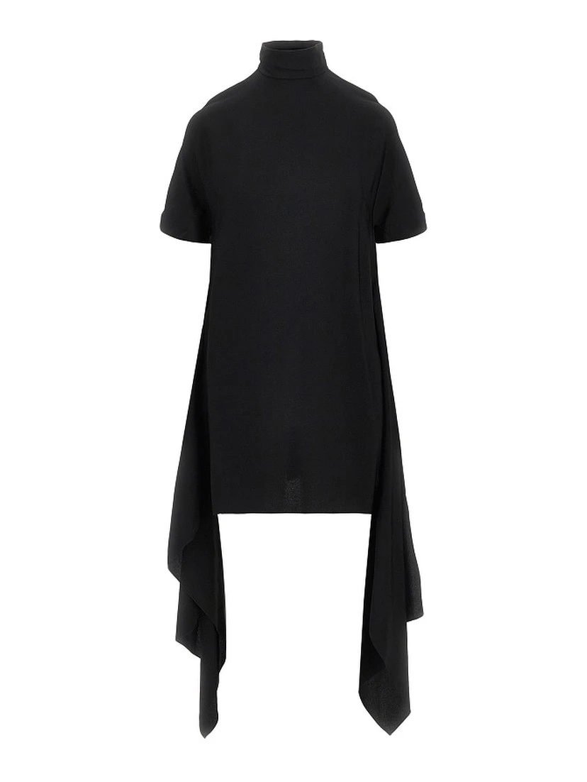 Viscose asymmetrical mini dress
