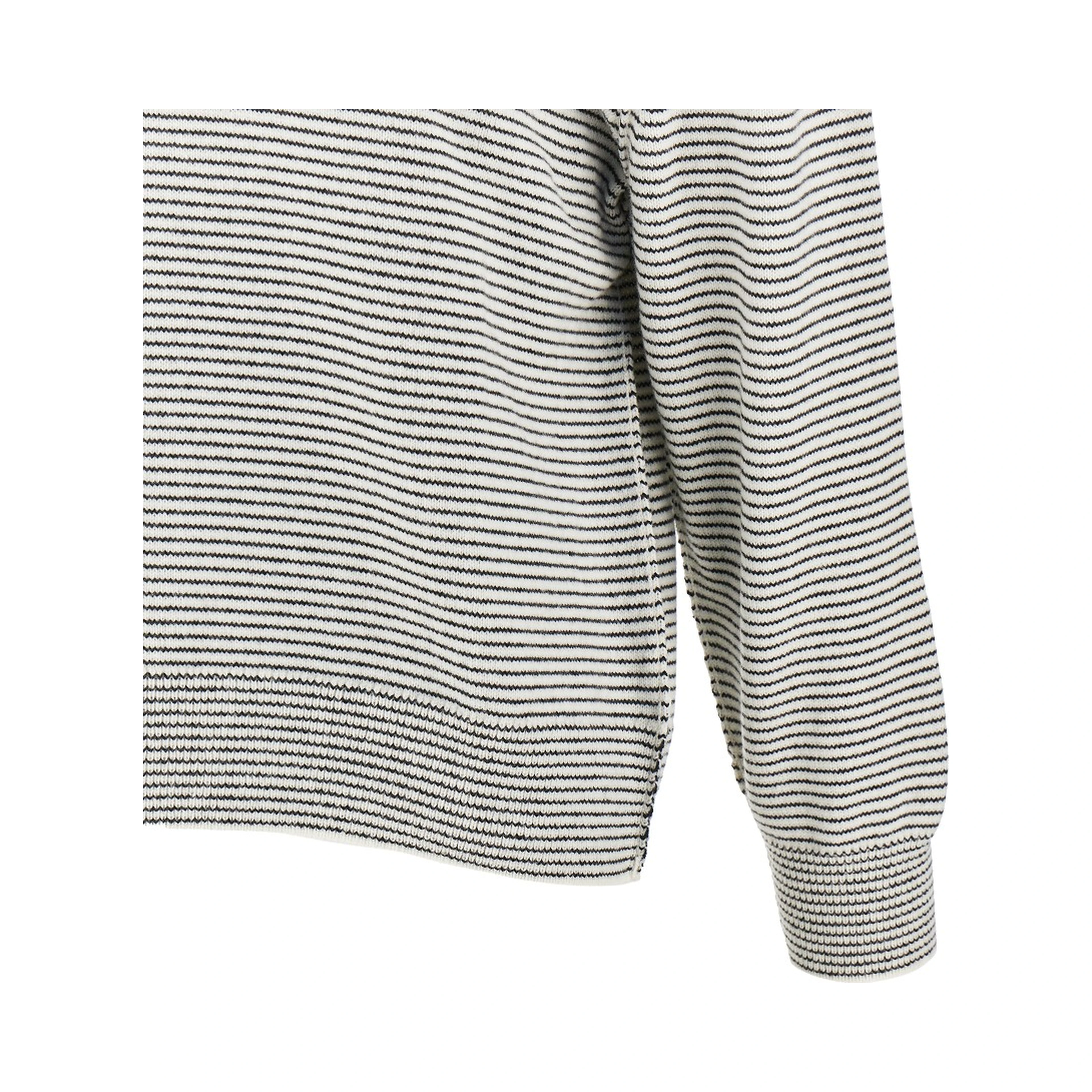 Striped wool sweater with collar