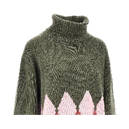 Lozenge cashmere turtleneck sweater