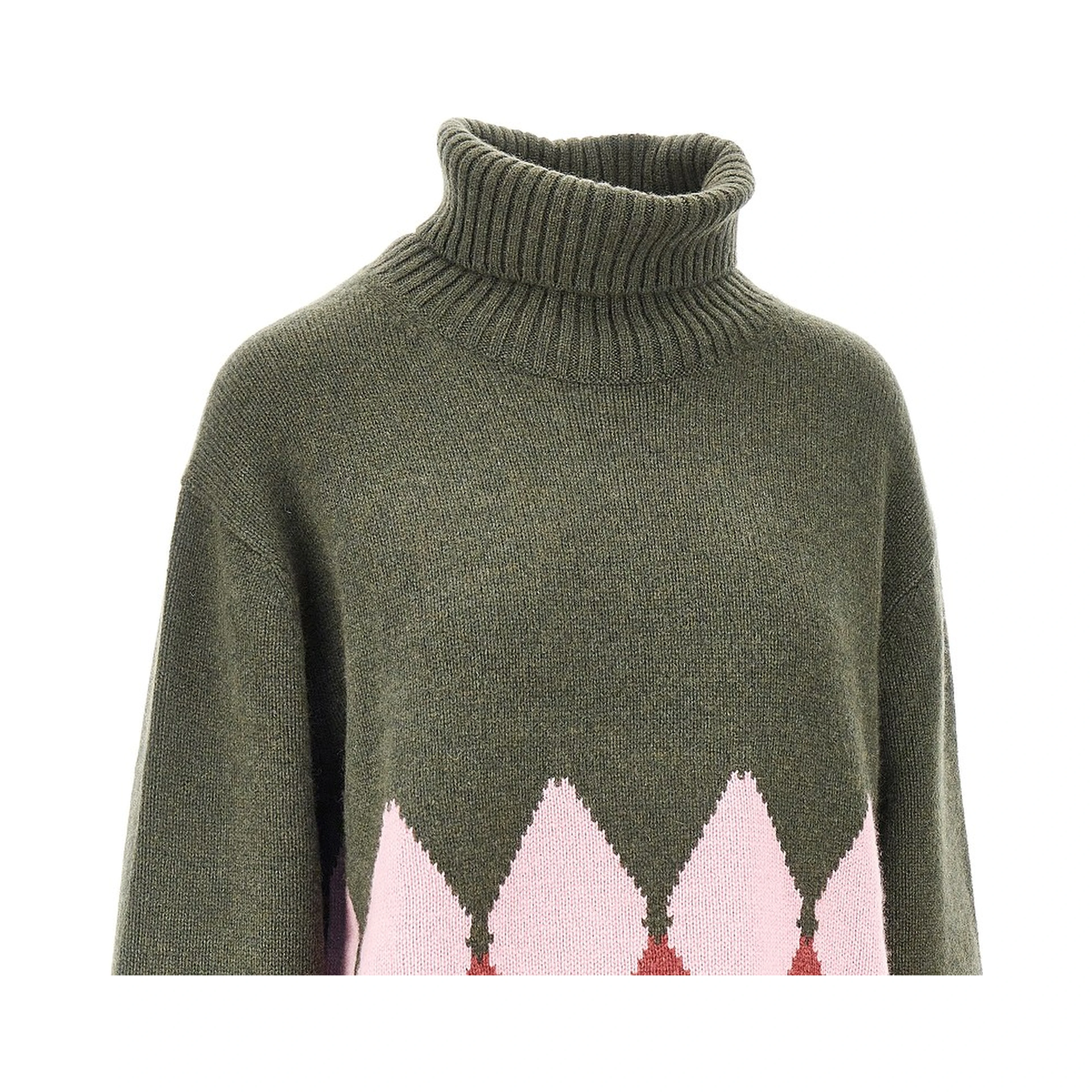Lozenge cashmere turtleneck sweater