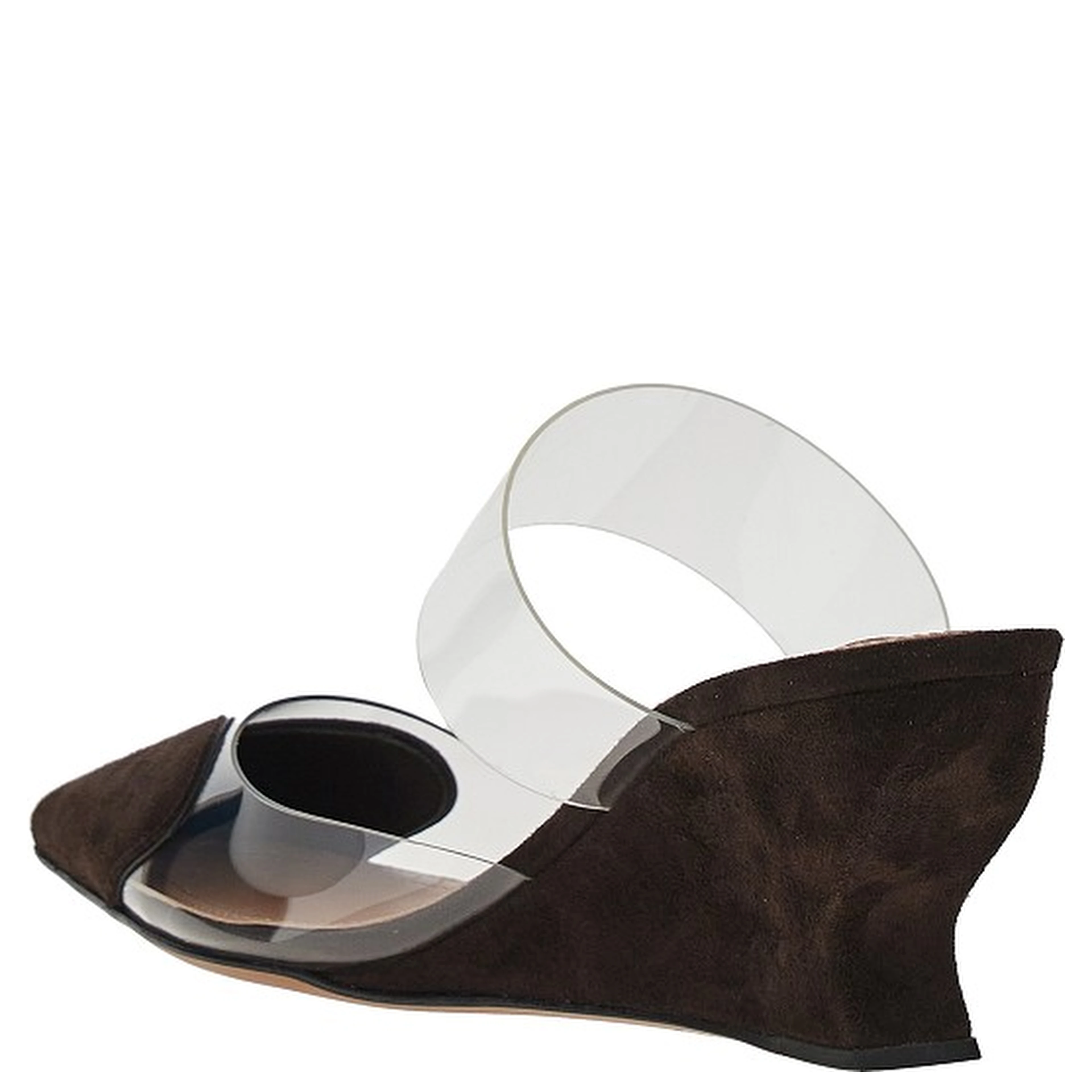 Suede leather 'Le Coeur' wedge mules