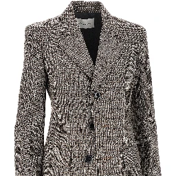 Houndstooth single-breasted jacket