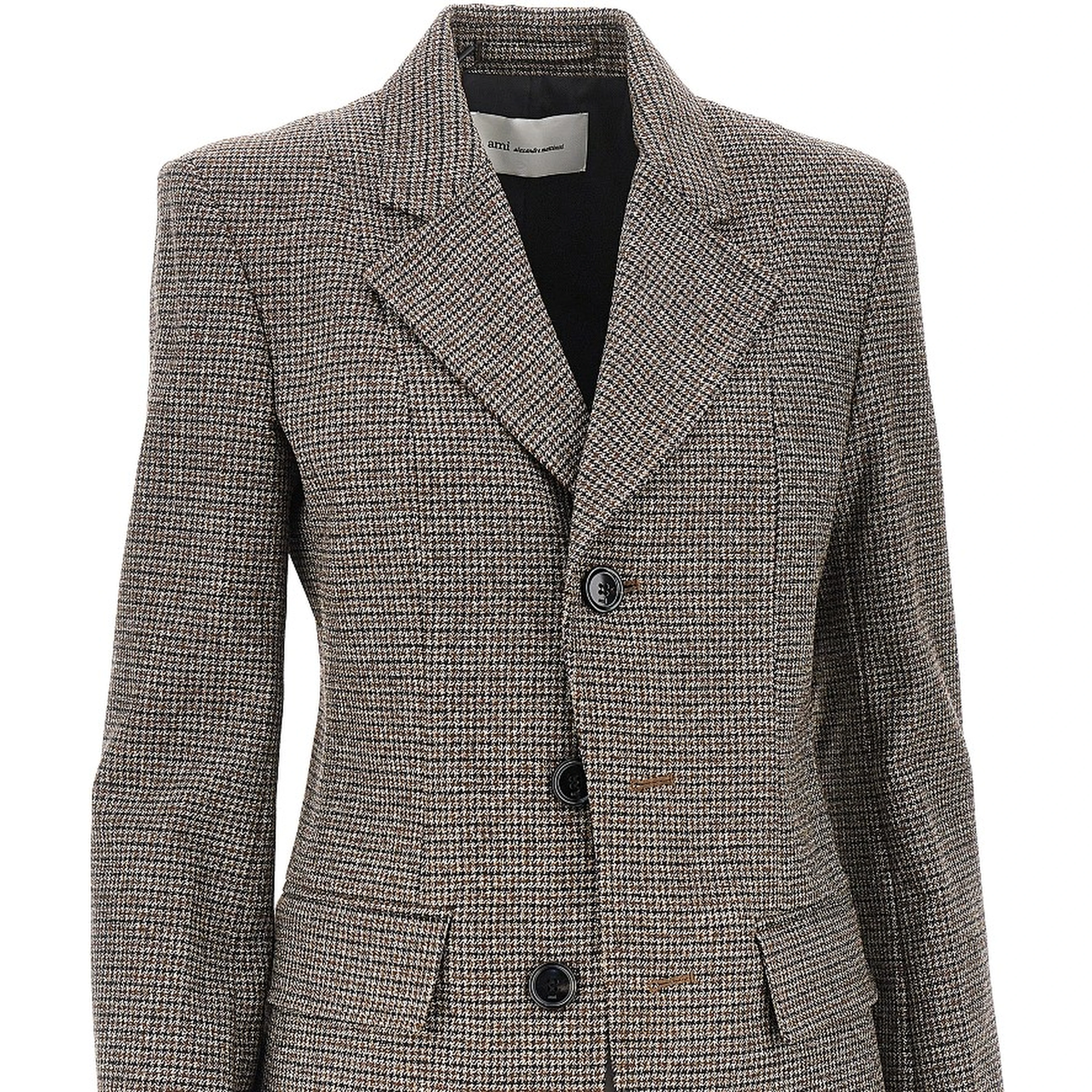 Houndstooth single-breasted jacket