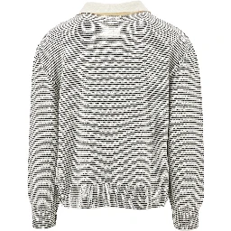 Striped wool sweater with collar
