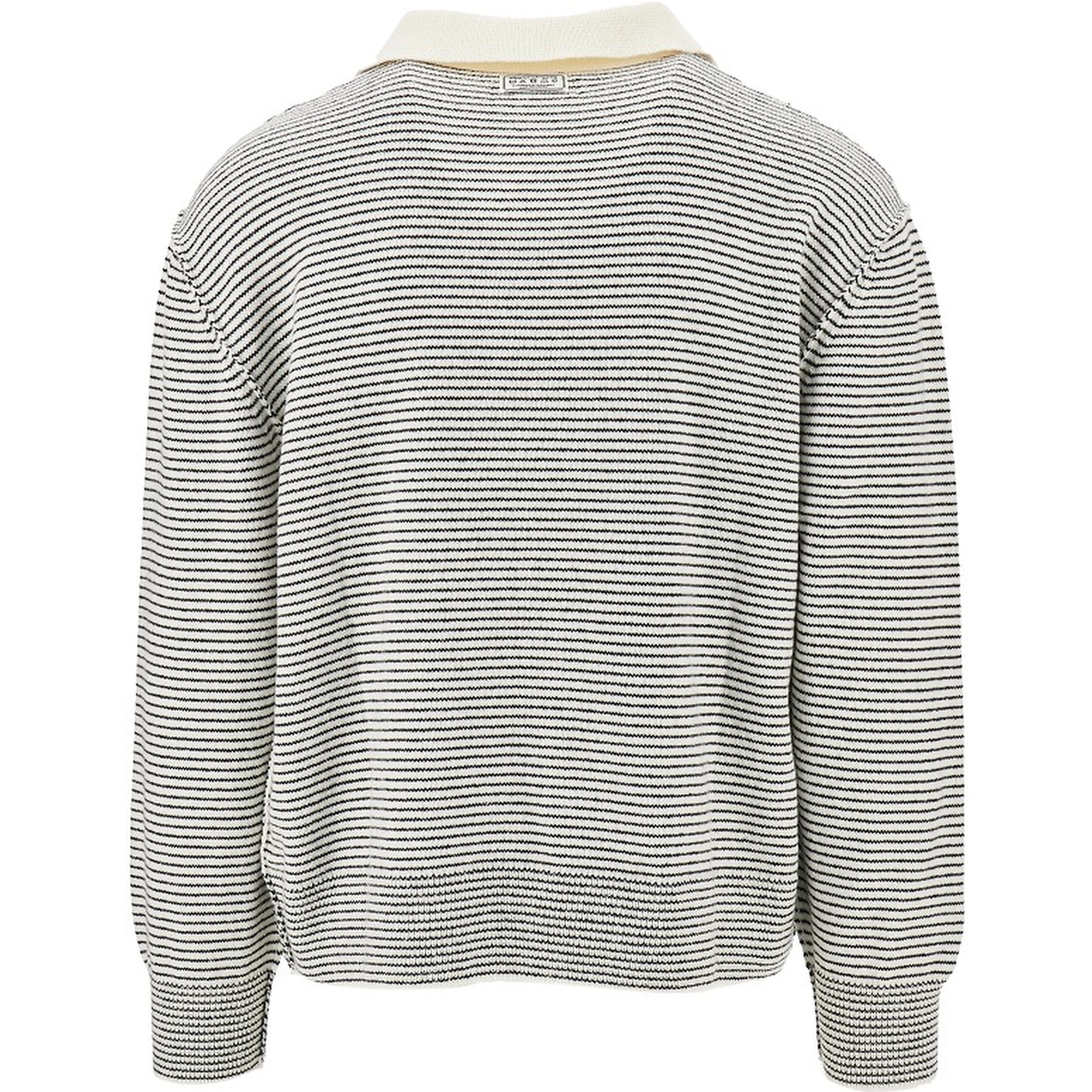 Striped wool sweater with collar