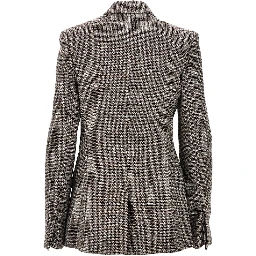 Houndstooth single-breasted jacket