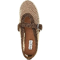 Satin cord and net ballet flats