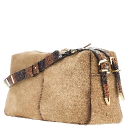 Suede leather large 'Keeper' shoulder bag