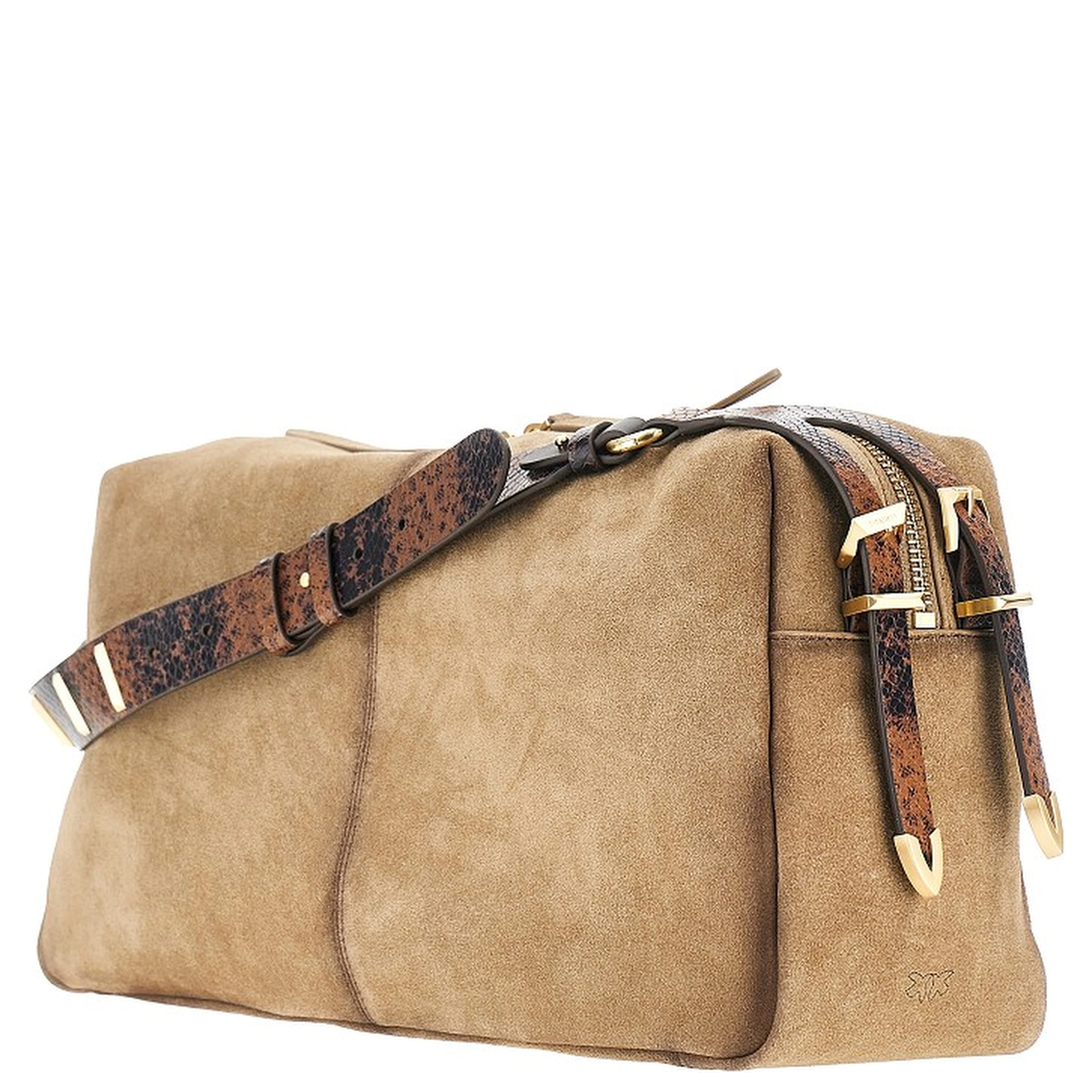Suede leather large 'Keeper' shoulder bag