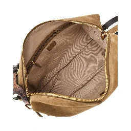 Suede leather large 'Keeper' shoulder bag