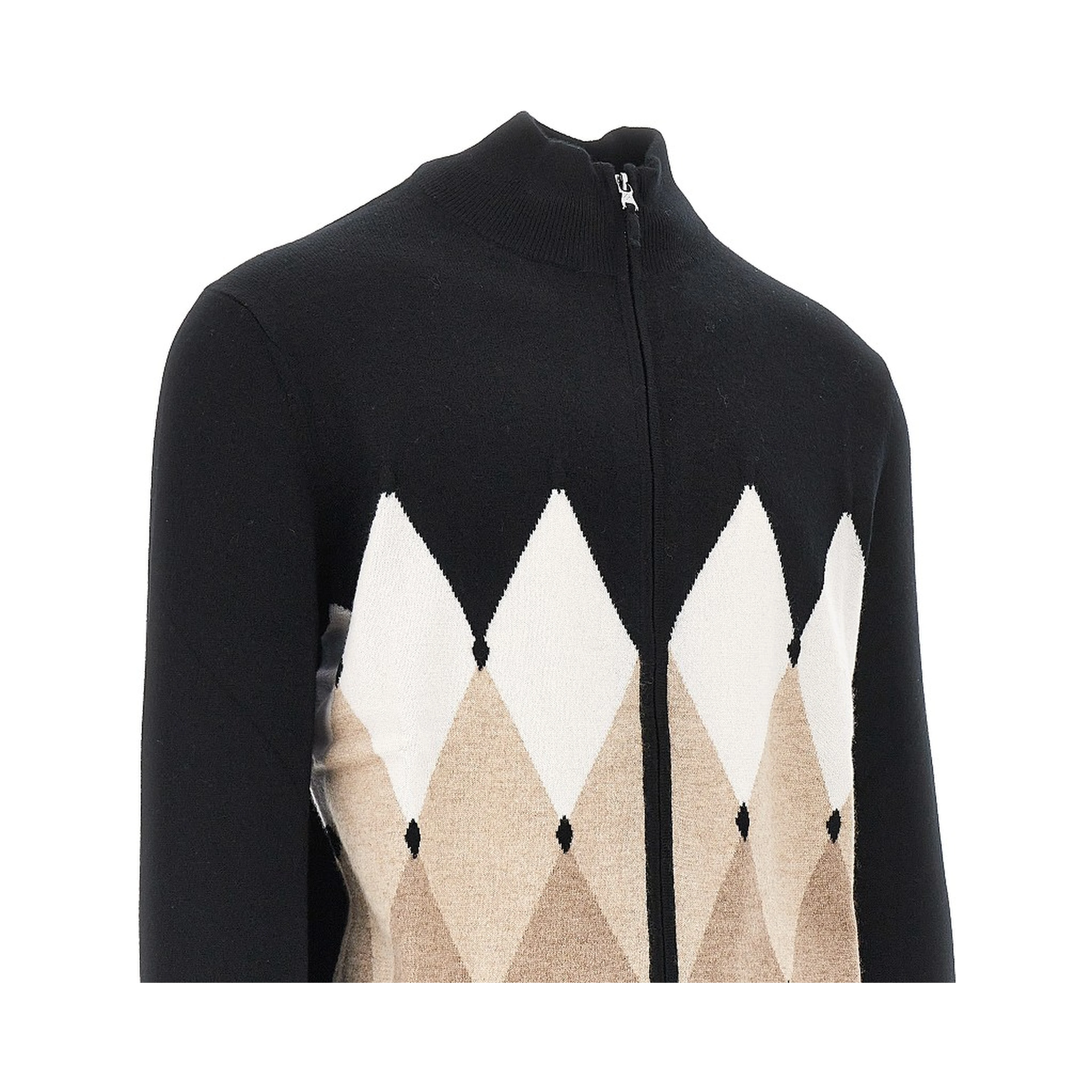 Diamond-shaped cashmere cardigan