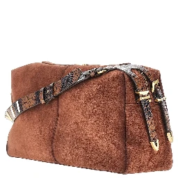 Suede leather large 'Keeper' shoulder bag