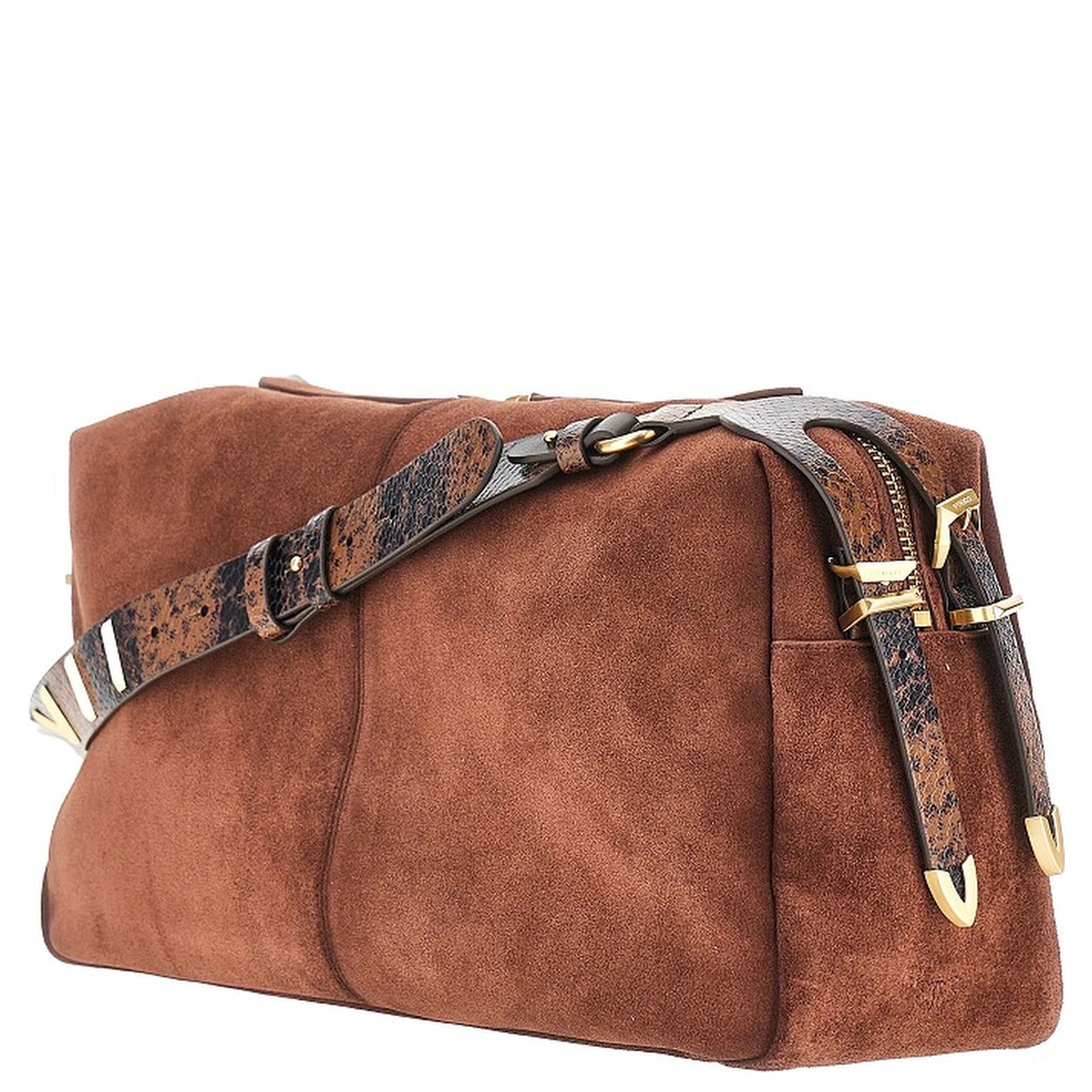 Suede leather large 'Keeper' shoulder bag