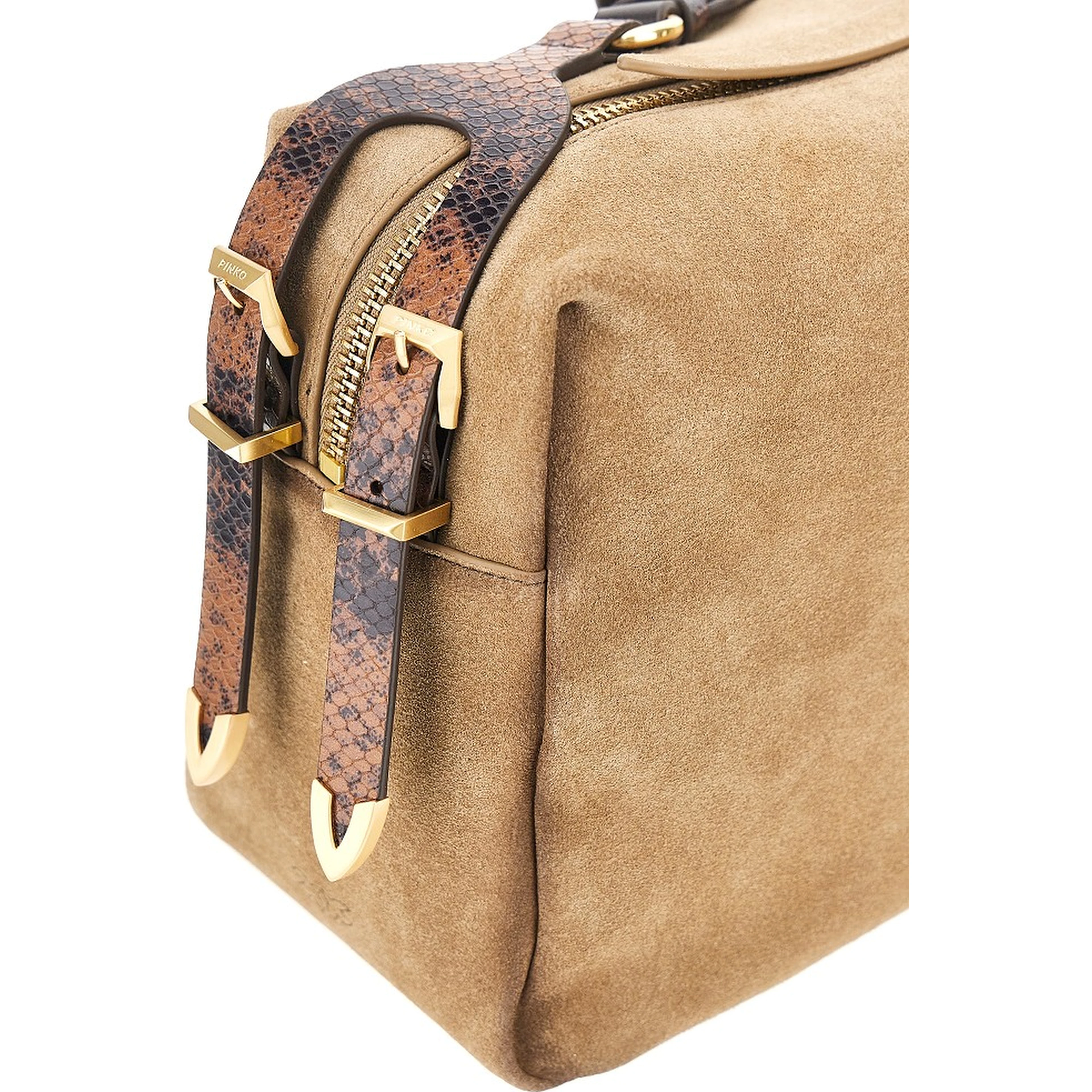 Suede leather large 'Keeper' shoulder bag