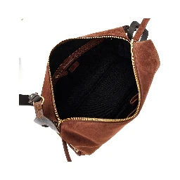 Suede leather large 'Keeper' shoulder bag