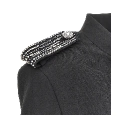 Jewelled epaulettes stretch fabric jacket