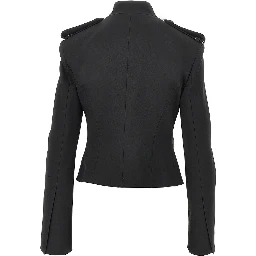 Jewelled epaulettes stretch fabric jacket