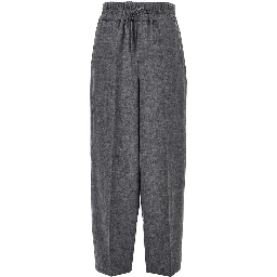 Wool pants with elasticated waist