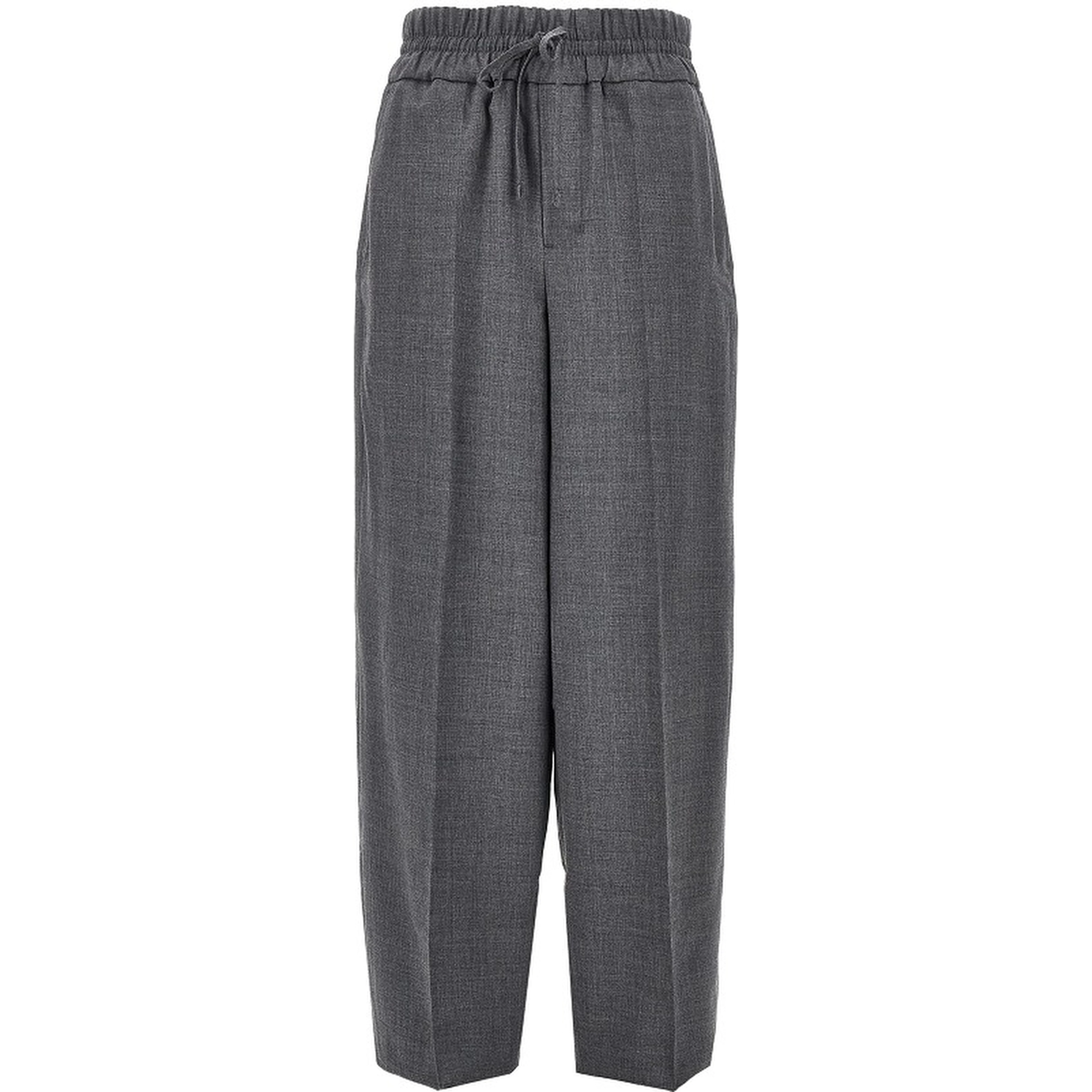 Wool pants with elasticated waist