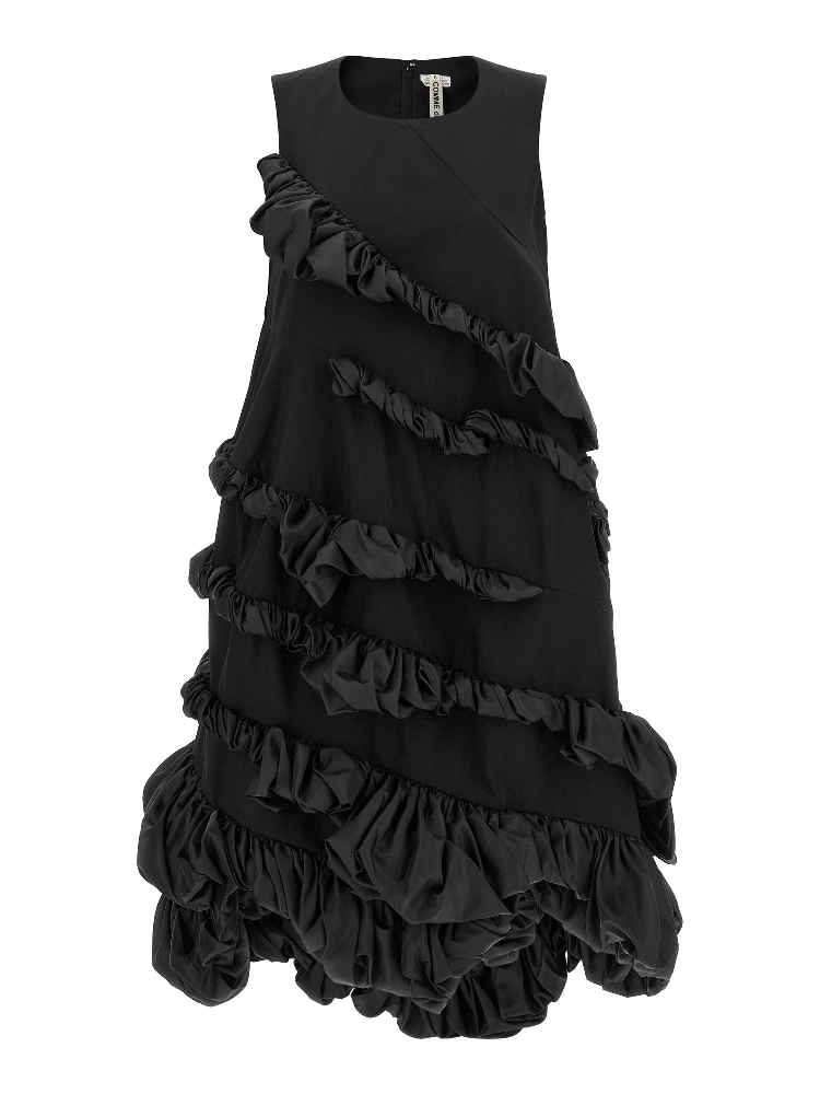Black Polyester Short Dress
