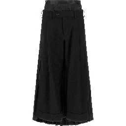 Black Wool Casual Pants