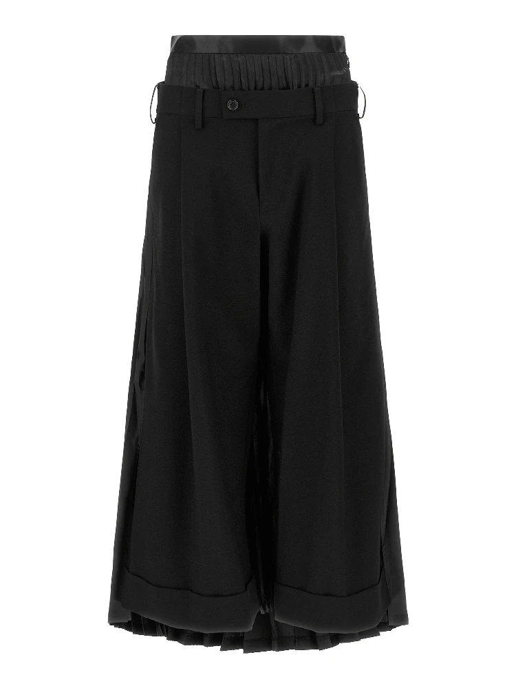 Black Wool Casual Pants