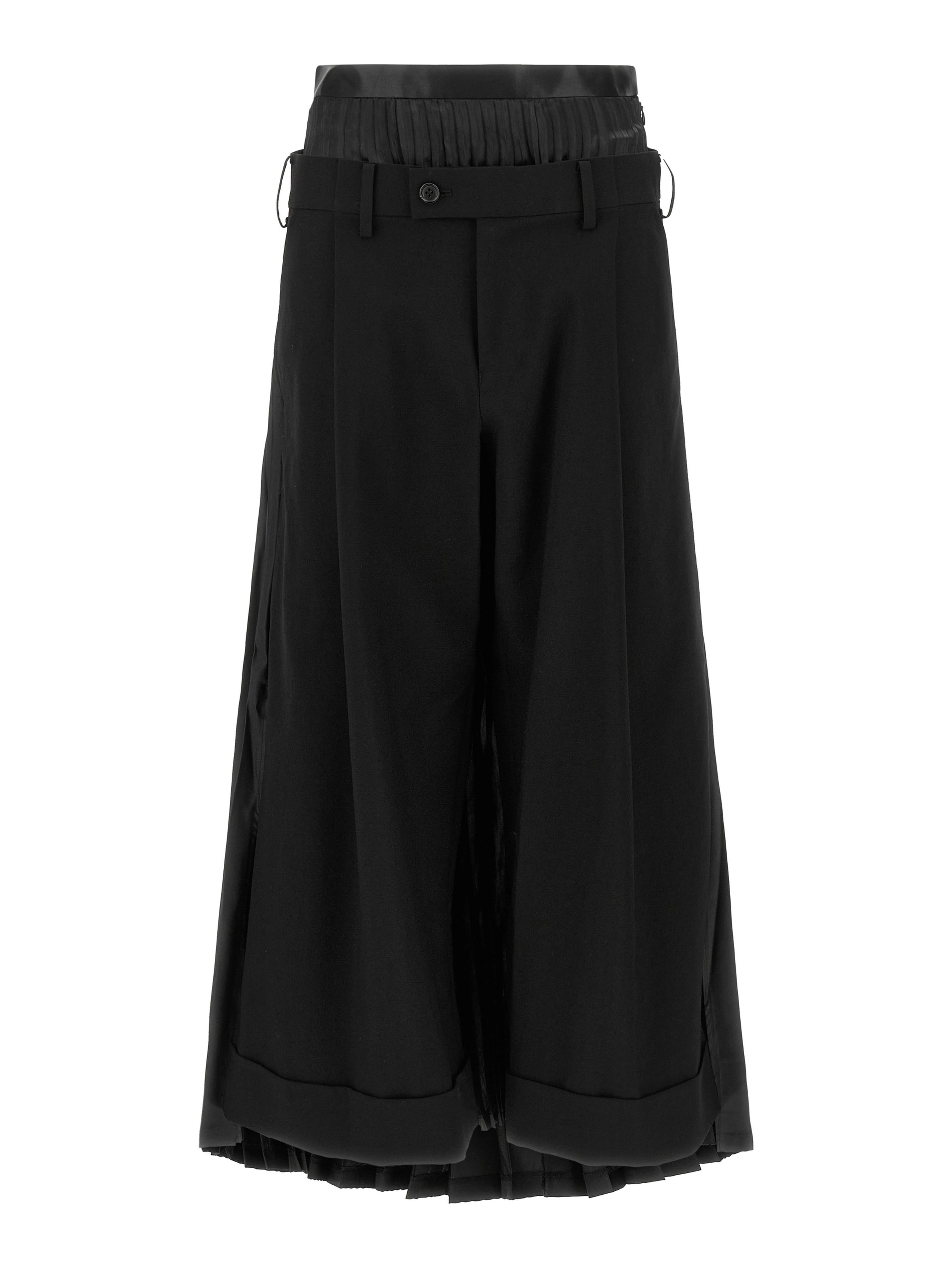 Black Wool Casual Pants