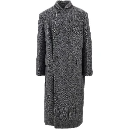'Conference' herringbone wool long coat