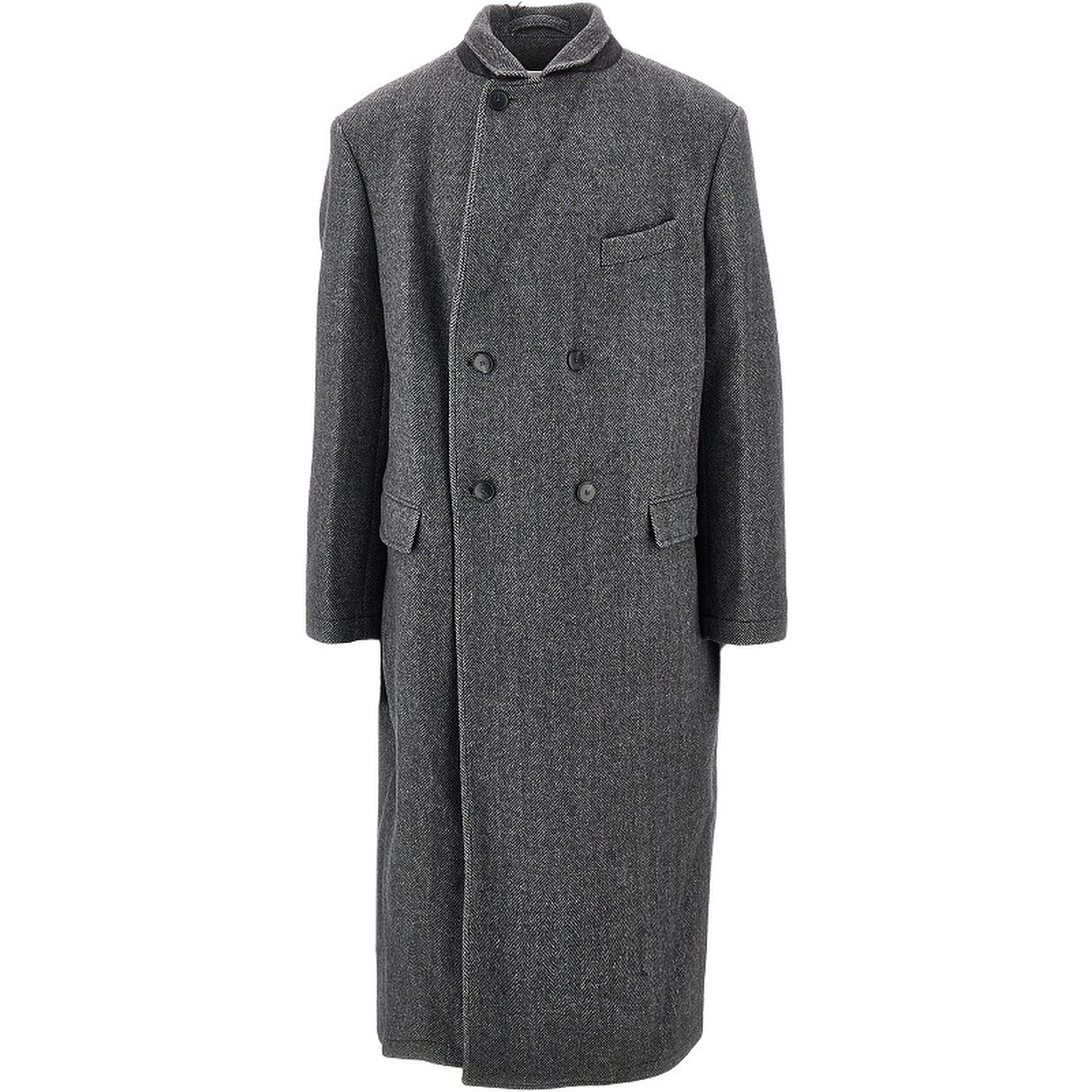 'Conference' herringbone wool long coat