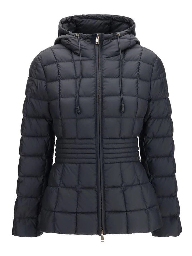 Black Polyester Full-Length Jacket