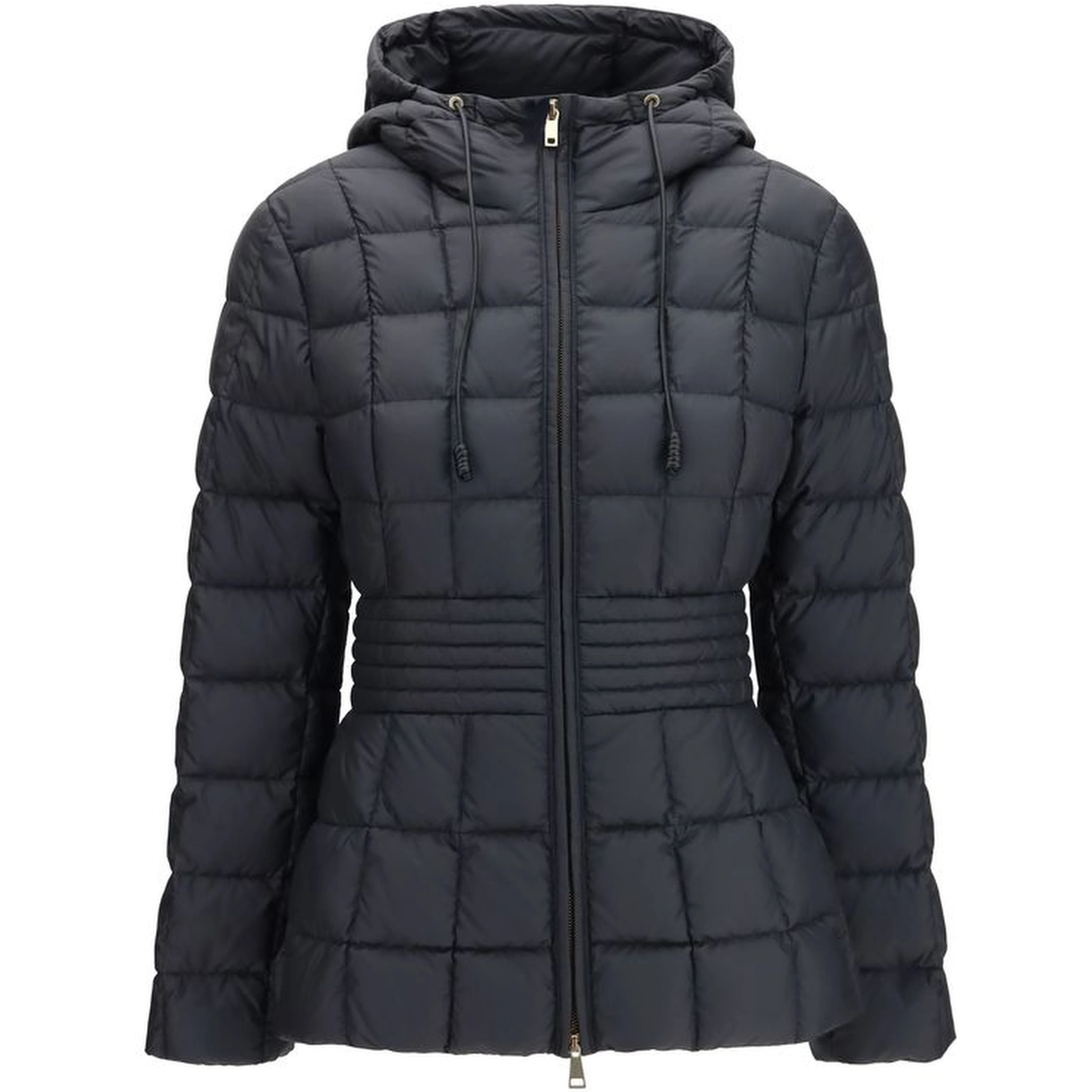 Black Polyester Full-Length Jacket