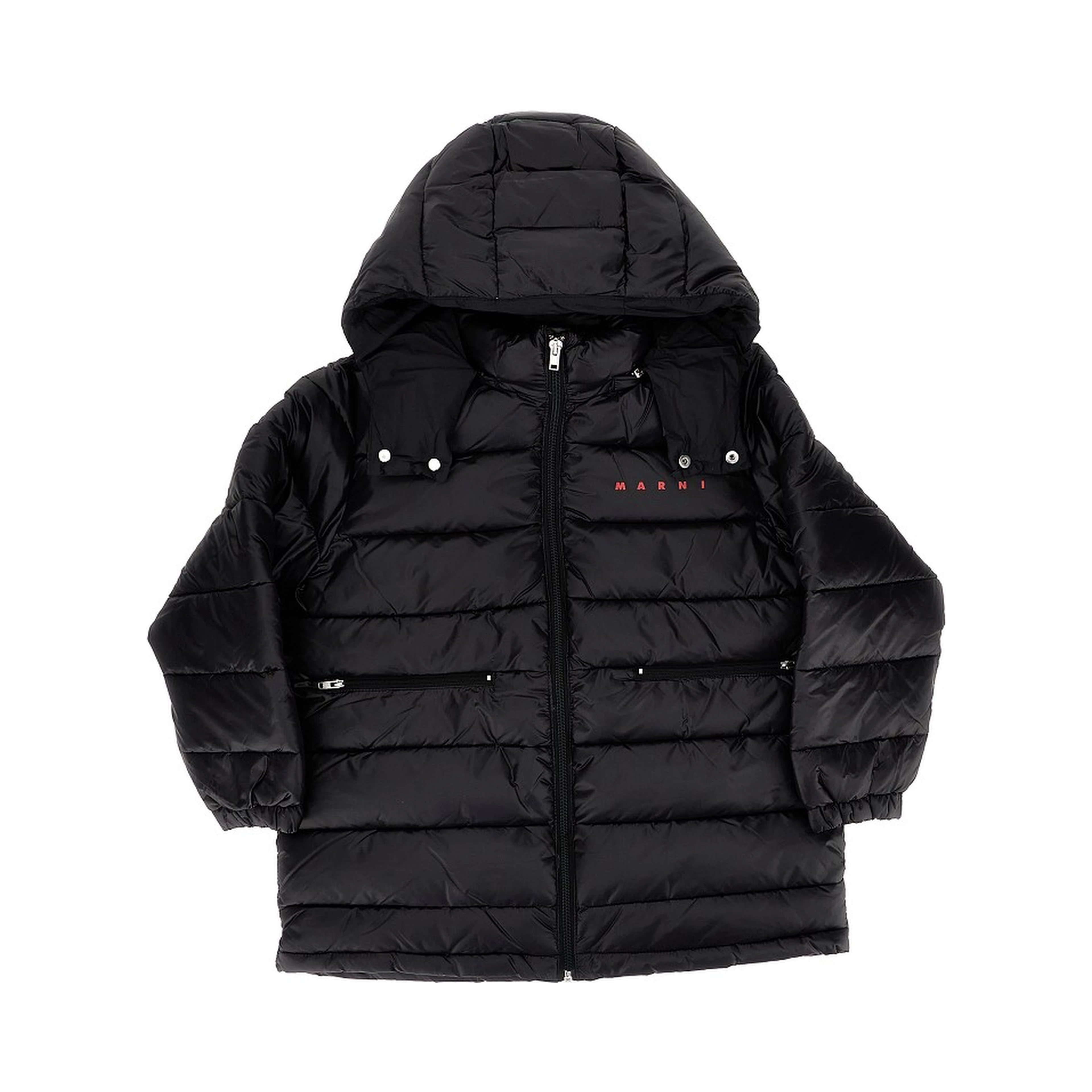 Padded nylon hooded jacket