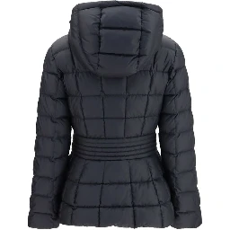 Black Polyester Full-Length Jacket