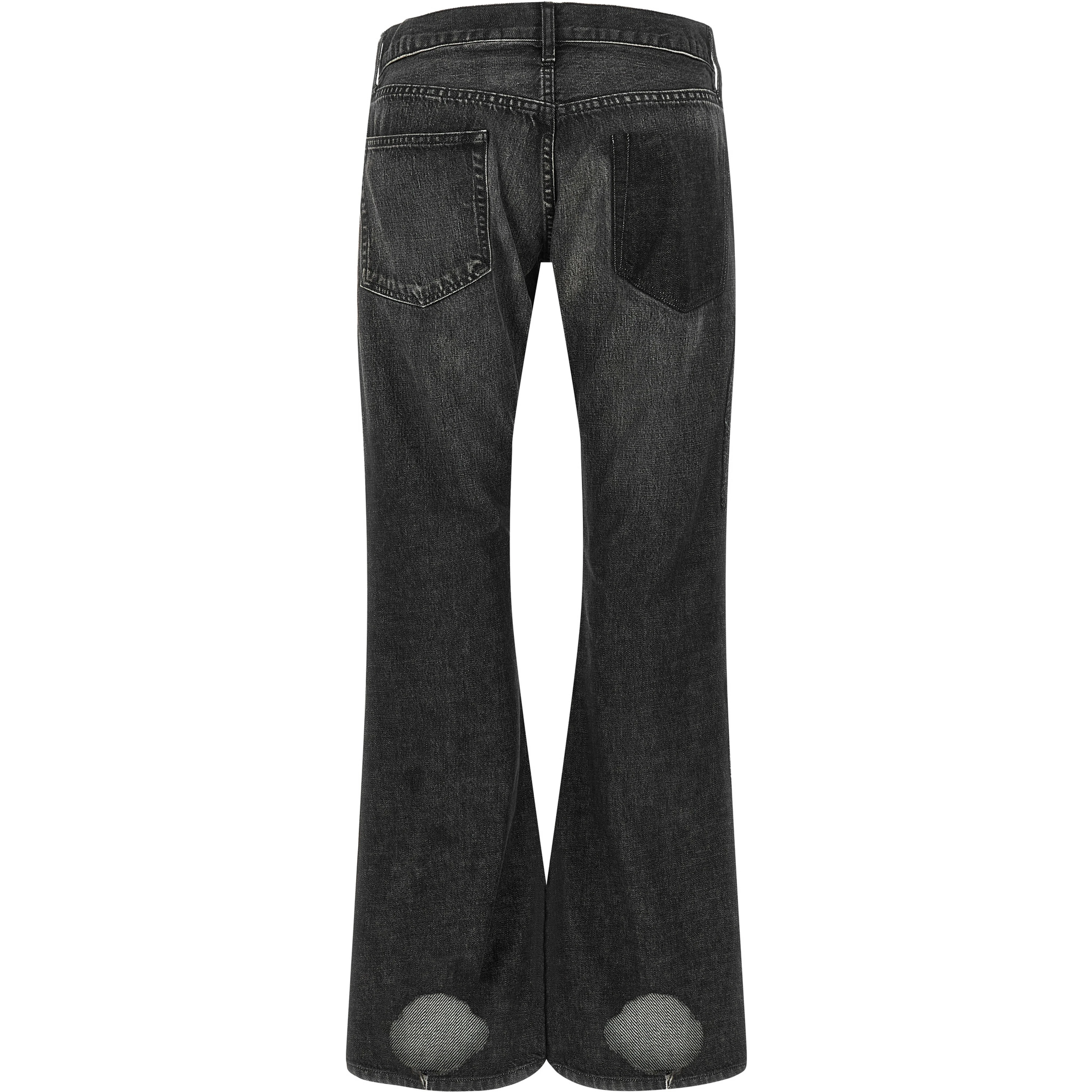 Black Cotton Flared Jeans