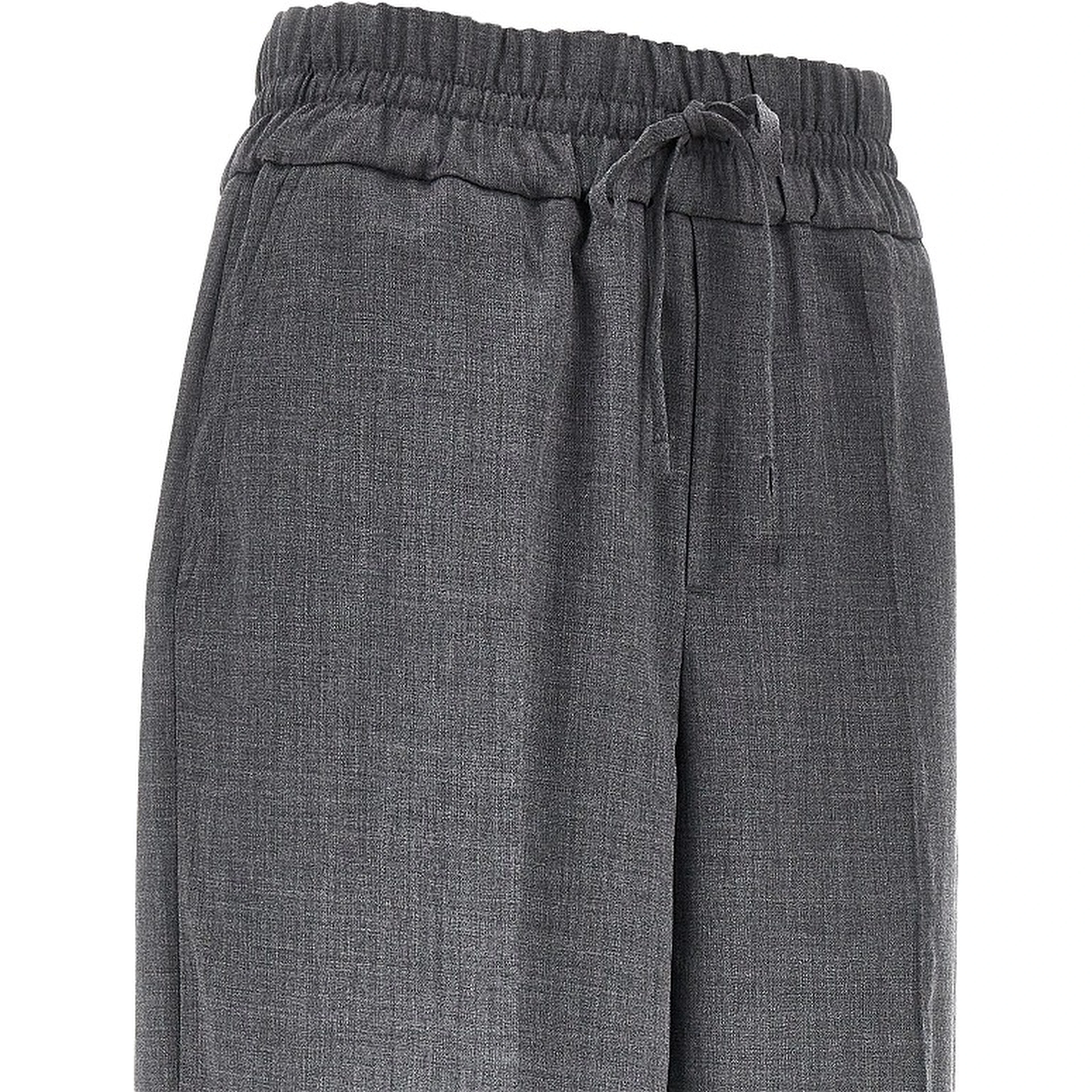 Wool pants with elasticated waist