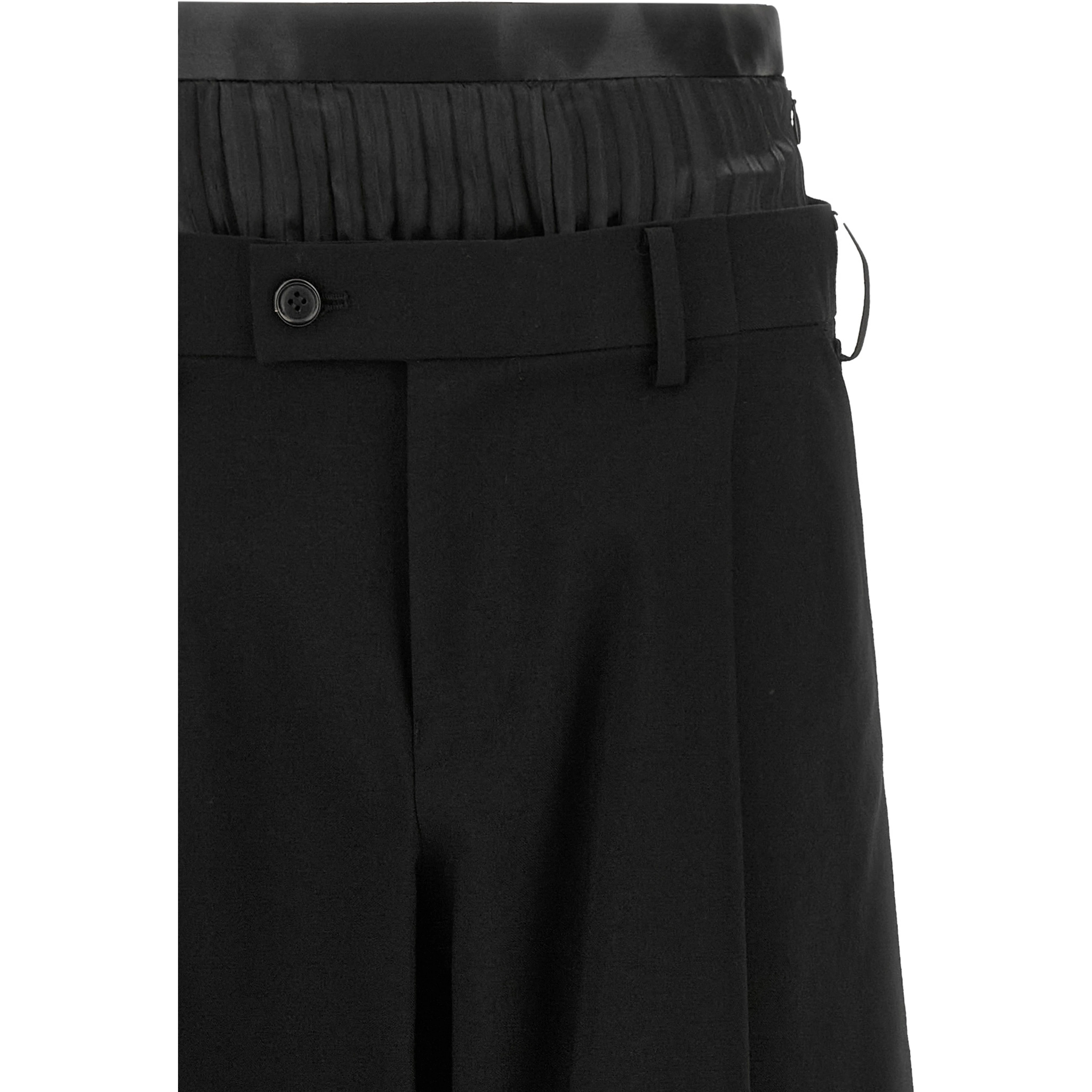 Black Wool Casual Pants