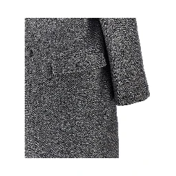 'Conference' herringbone wool long coat