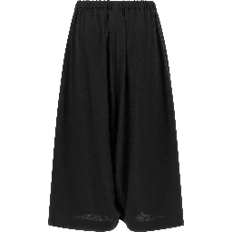 Black Wool Cropped Pants