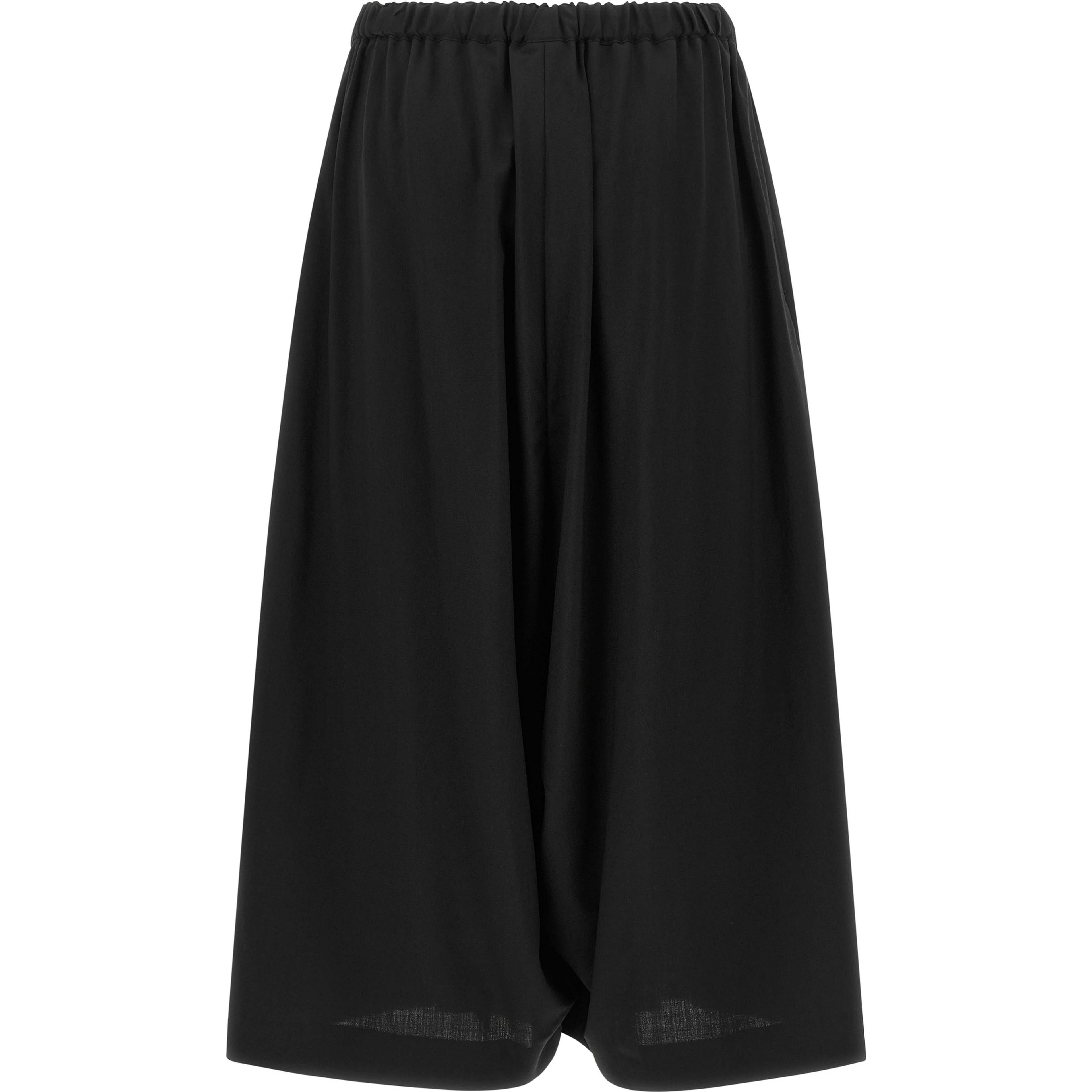 Black Wool Cropped Pants