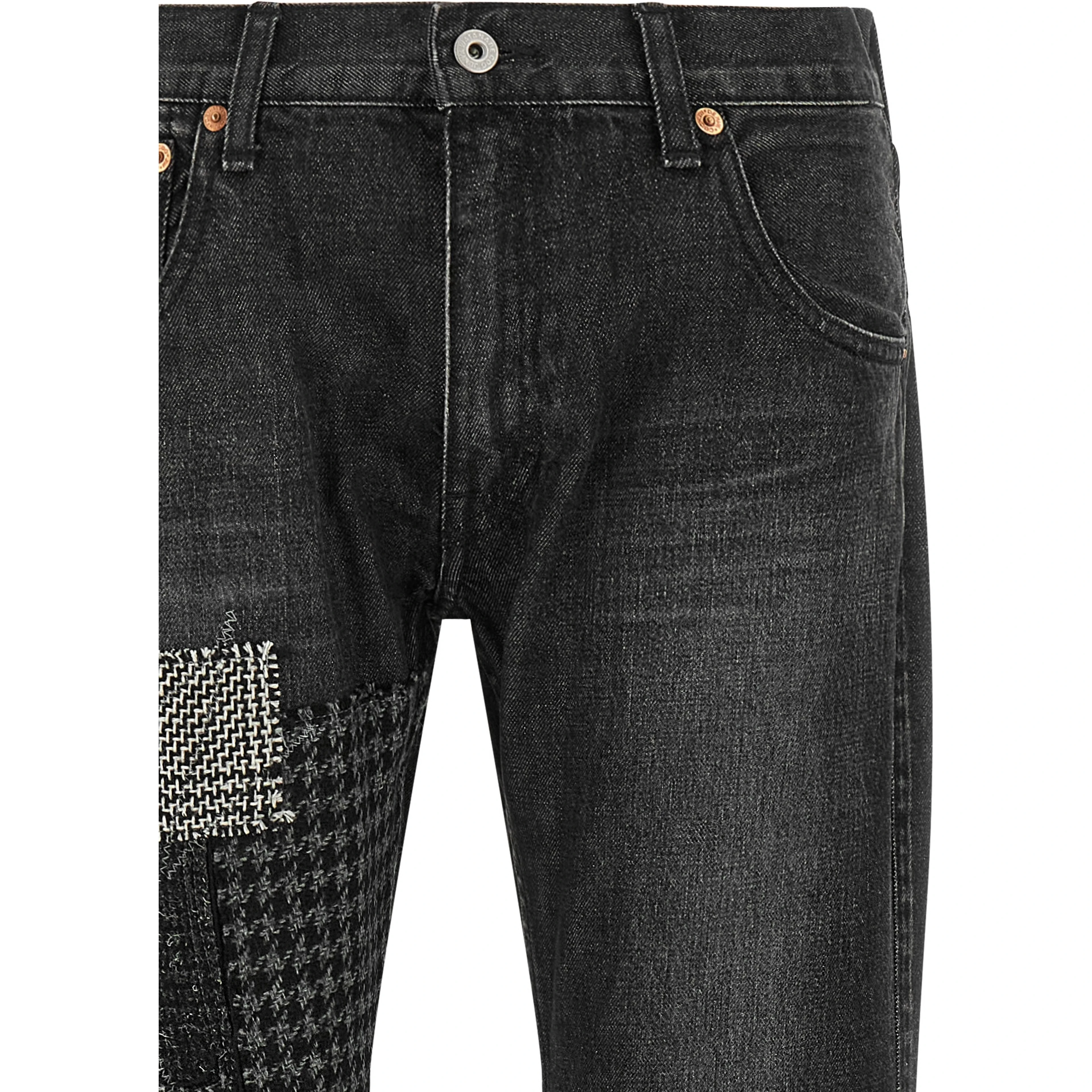 Black Cotton Flared Jeans