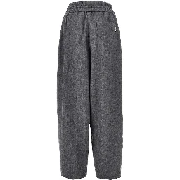 Wool pants with elasticated waist