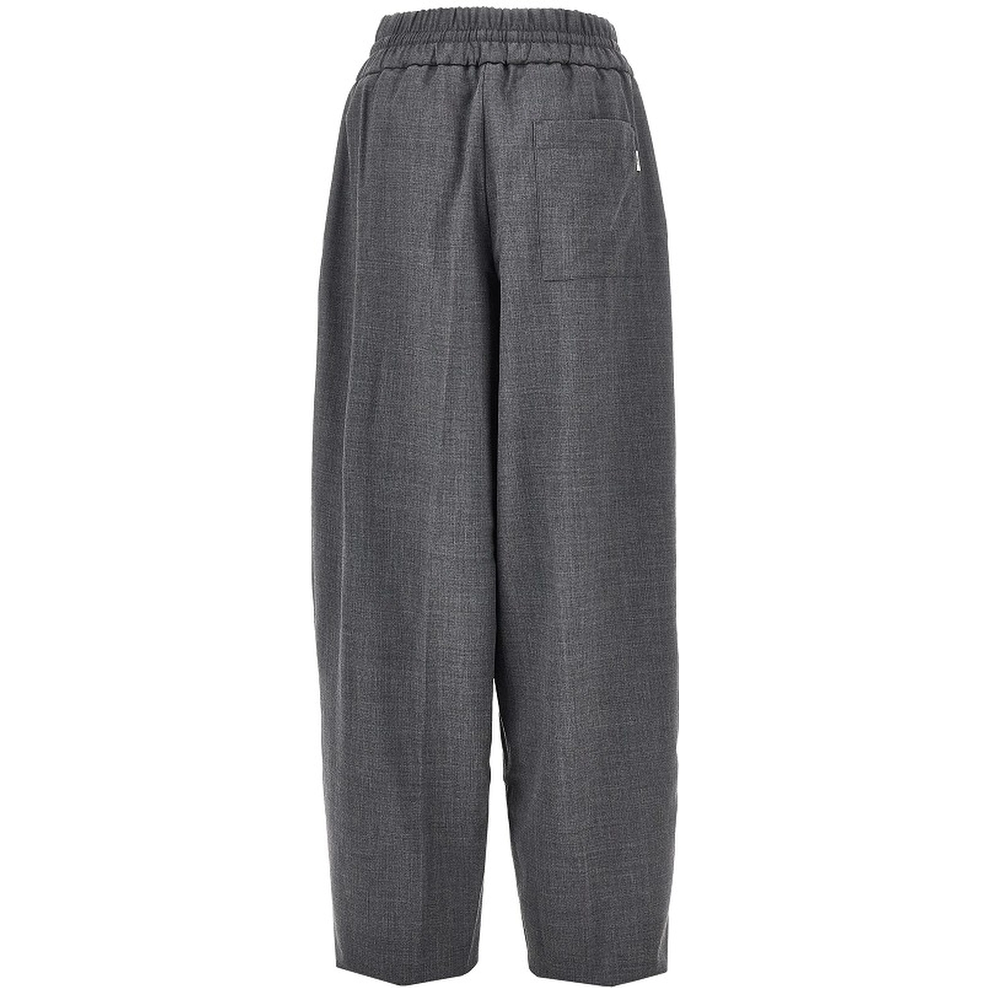 Wool pants with elasticated waist