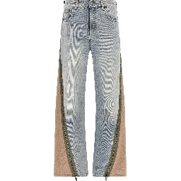 Multicolor Cotton Straight-Leg Jeans