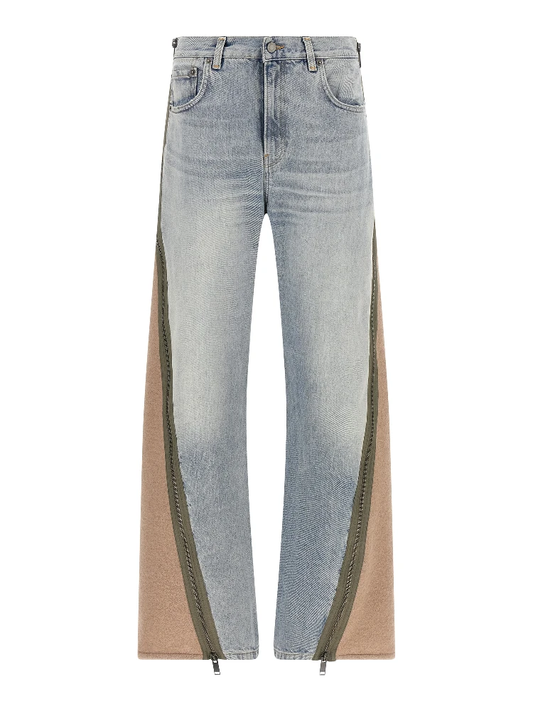 Multicolor Cotton Straight-Leg Jeans