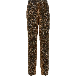 Brown Viscose Casual Pants