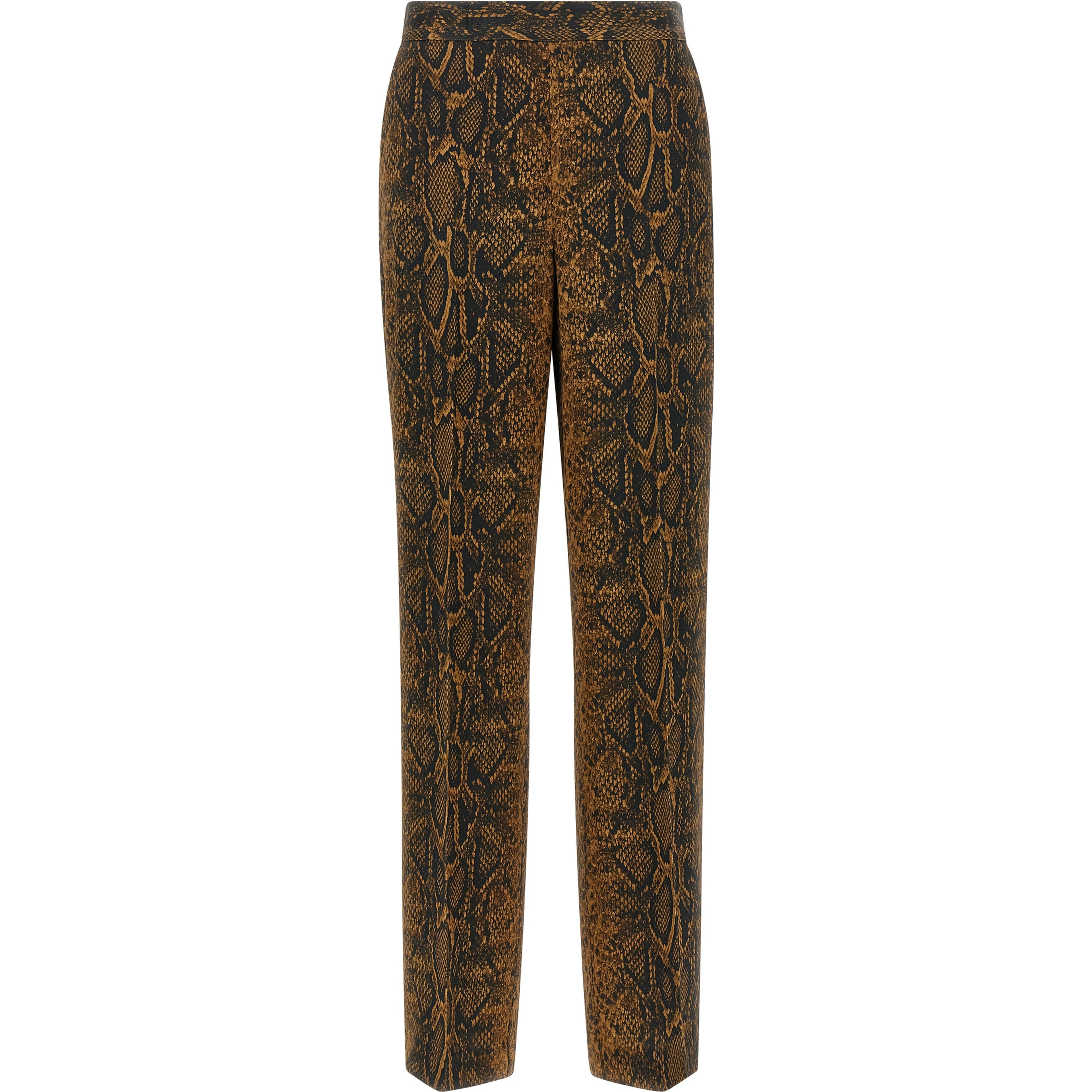 Brown Viscose Casual Pants