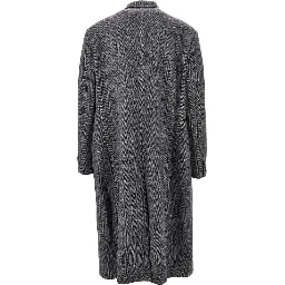 'Conference' herringbone wool long coat